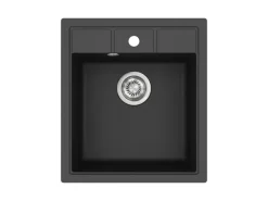 Helika Einbauspüle Granitverbundstoff Nova 46 cm x 51 cm Schwarz