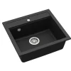 Helika Einbauspüle Granitverbundstoff Quadro 56 cm x 51 cm Schwarz