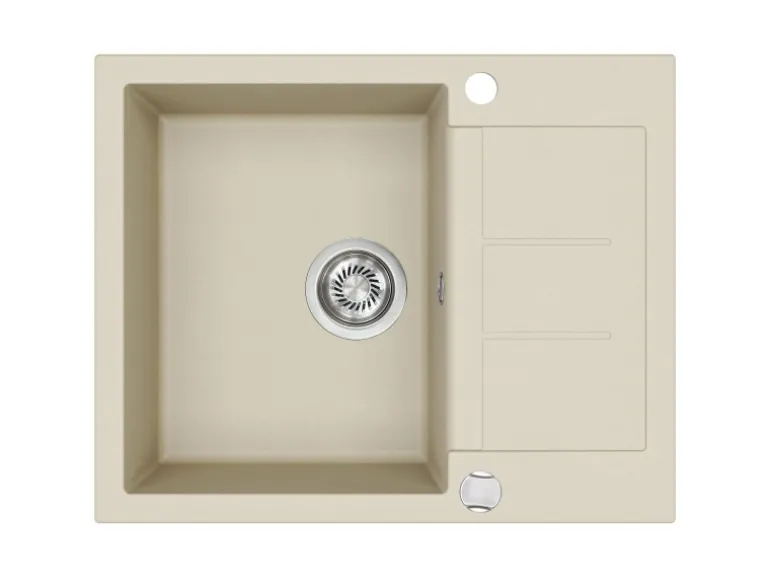 Helika Einbauspüle Granitverbundstoff 62 cm x 50 cm Elfenbein