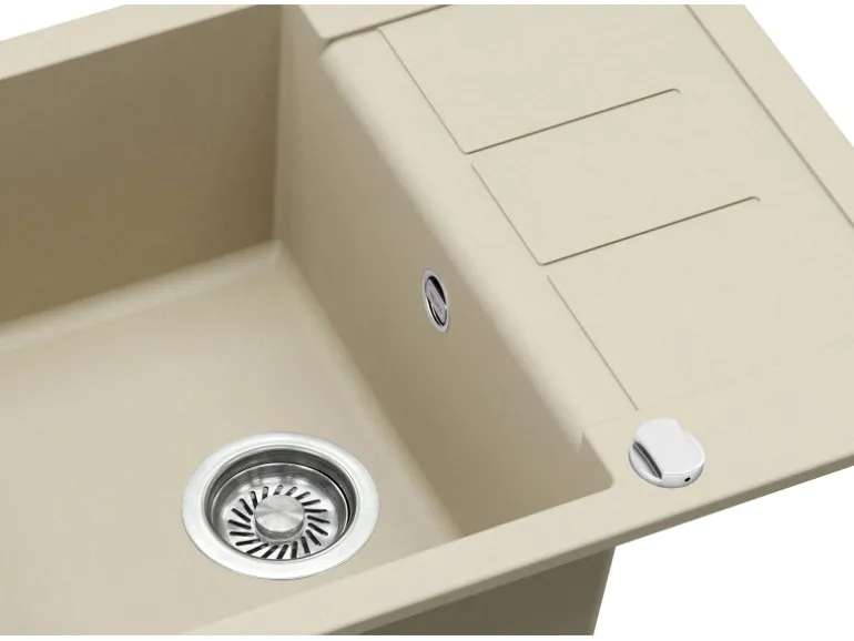 Helika Einbauspüle Granitverbundstoff 62 cm x 50 cm Elfenbein