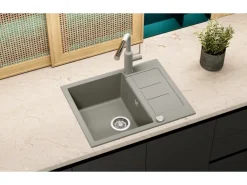 Helika Einbauspüle Granitverbundstoff  62 cm x 50 cm Betongrau