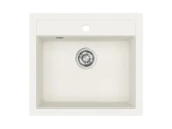 Helika Einbauspüle Granitverbundstoff Quadro 56 cm x 51 cm Weiß