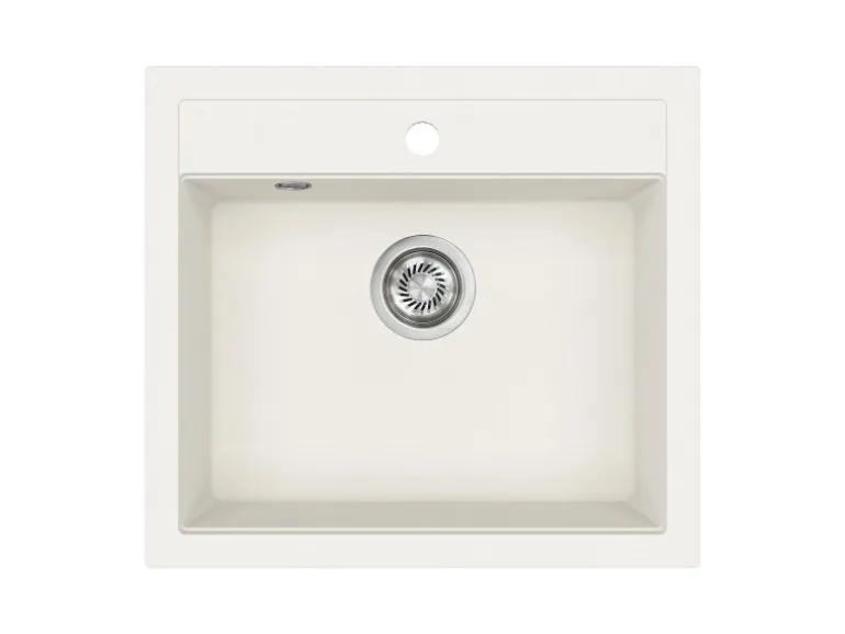 Helika Einbauspüle Granitverbundstoff Quadro 56 cm x 51 cm Weiß