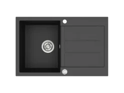 Helika Einbauspüle Granitverbundstoff  78 cm x 50 cm Schwarz
