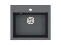 Helika Einbauspüle Granitverbundstoff Quadro 56 cm x 51 cm Graphit