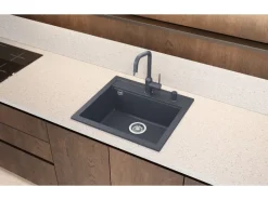 Helika Einbauspüle Granitverbundstoff Quadro 56 cm x 51 cm Graphit
