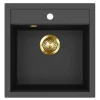 Helika Einbauspüle Tessa 49 cm x 51 cm Schwarz inkl. Goldventil