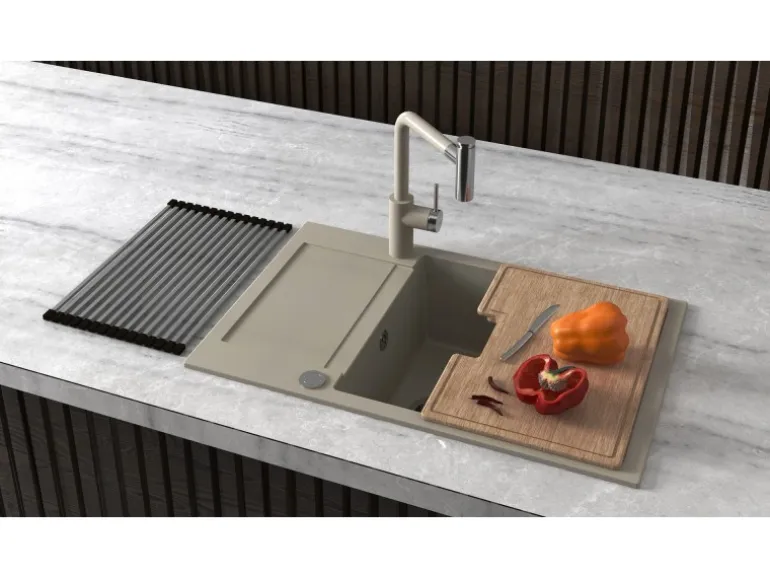 Helika Schneidebrett für Spüle Helika Tesa 47 cm x 32 cm Sapeli Holz