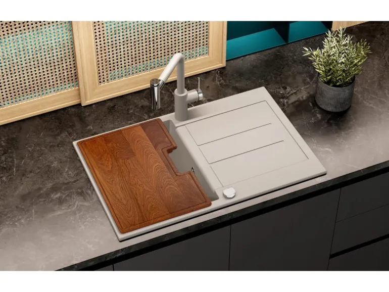 Helika Schneidebrett für Spüle Helika Tesa 47 cm x 32 cm Sapeli Holz