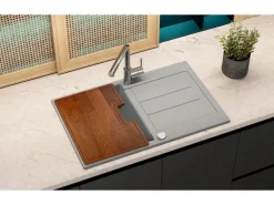 Helika Schneidebrett für Spüle Helika Tesa 47 cm x 32 cm Sapeli Holz