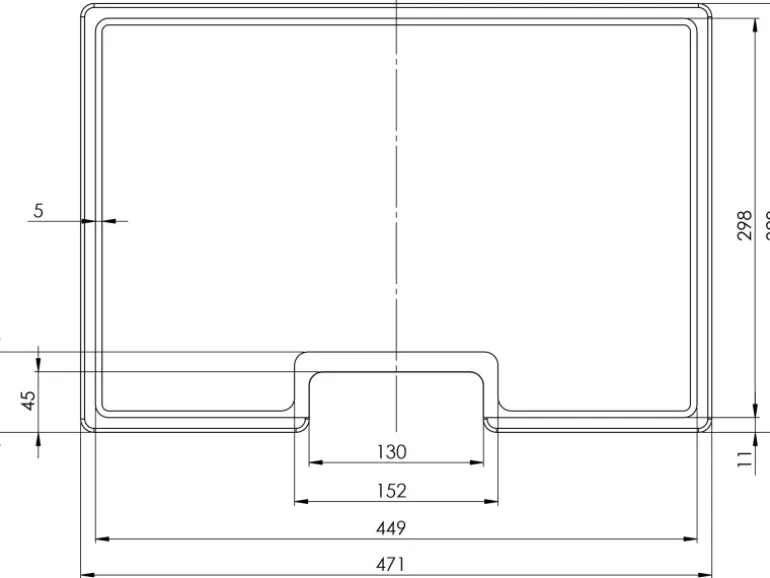 Helika Schneidebrett für Spüle Helika Tesa 47 cm x 32 cm Sapeli Holz