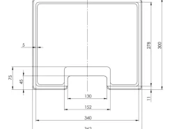 Helika Schneidebrett für Spüle Helika Quadro 36 cm x 30 cm Sapeli Holz