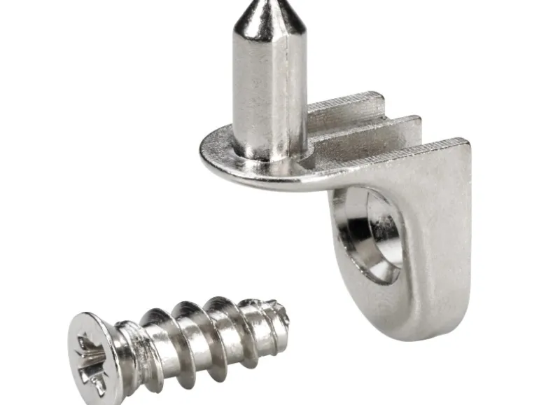 Hettich Bodenträger Sekura 7 mit Steckzapfen Stahl Vernickelt 16 Stück