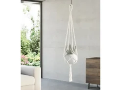 Hängeampel Makramee Ø 17 cm x 100 cm Weiß