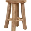 Hocker aus Teak-Holz Ø 20 cm x 27 cm Braun