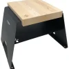 Hocker inkl. Holzbrett Schwarz 45 cm x 71 cm x 51 cm