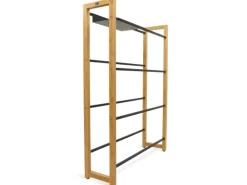 holz4home Getränkekistenregal aus Holz Inklusive Edelstahlablage 8 Kisten Schwarz