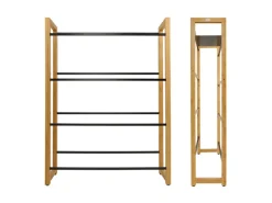 holz4home Getränkekistenregal aus Holz Inklusive Edelstahlablage 8 Kisten Schwarz