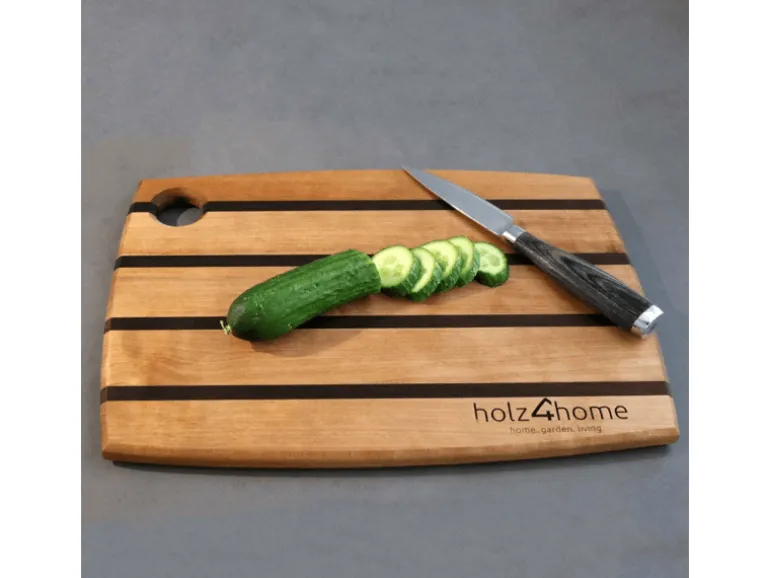 holz4home Küchenbrett Schneidbrett aus Birke Handarbeit