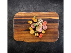 holz4home La Madera Schneidebrett Premium aus Eiche Steakbrett Küchenbrett Dunkel