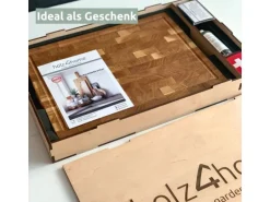 holz4home Premium Schneidebrett Set Stirnholz aus Eiche