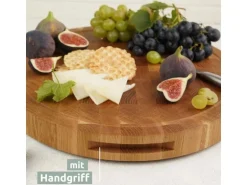 holz4home Premium Schneidebrett Set Rund Hackblock aus Eiche