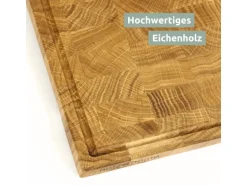 holz4home Premium Schneidebrett Stirnholz aus Eiche M