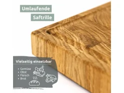 holz4home Premium Schneidebrett Stirnholz aus Eiche M