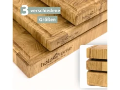 holz4home Premium Schneidebrett Stirnholz aus Eiche M