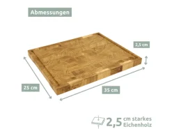 holz4home Premium Schneidebrett Stirnholz aus Eiche M