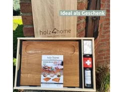 holz4home Servierbrett und Schneidebrett Set Alina aus Massivholz Eiche