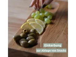 holz4home Servierbrett und Schneidebrett Set Alina aus Massivholz Eiche