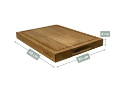 holz4home Servierbrett und Schneidebrett Set Alina aus Massivholz Eiche