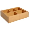 HOMCOM Aufbewahrungsbox Organizer Ausziehbar Bambus Natur 24,6 x 17,6 x 7 cm