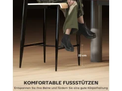 HOMCOM Barhocker 2er Set Barstuhl Küchenstuhl Naturholz+Schwarz