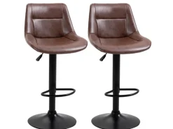 HOMCOM Barhocker 2er Set Barstuhl mit Rückenlehne