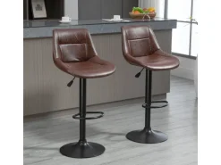 HOMCOM Barhocker 2er Set Barstuhl mit Rückenlehne