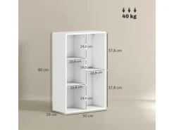 HOMCOM Bücherregal Standregal mit Ebenen Aufbewahrungsregal Küchenregal