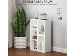 HOMCOM Bücherregal Standregal mit Ebenen Aufbewahrungsregal Küchenregal