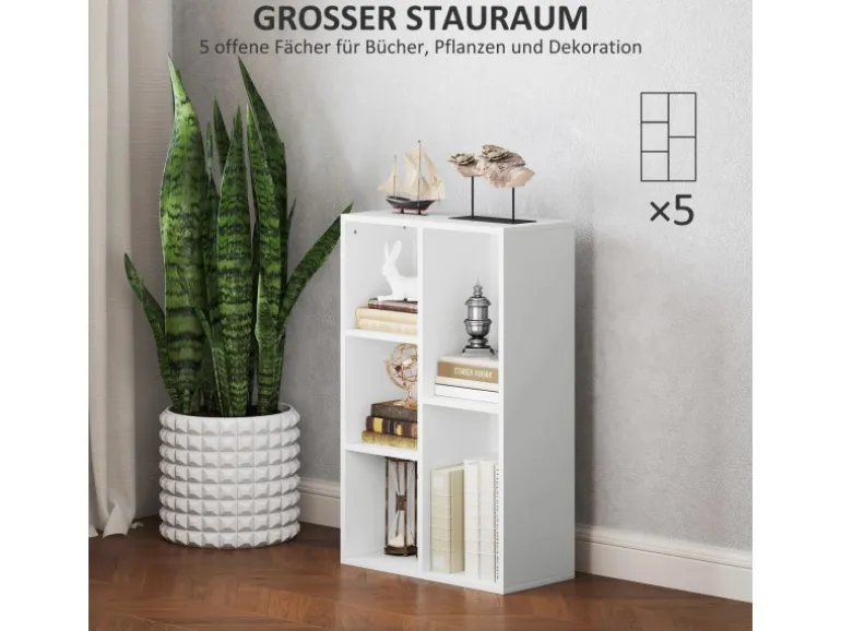 HOMCOM Bücherregal Standregal mit Ebenen Aufbewahrungsregal Küchenregal