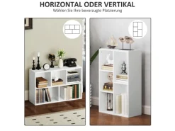 HOMCOM Bücherregal Standregal mit Ebenen Aufbewahrungsregal Küchenregal