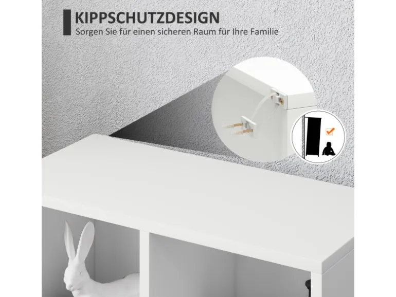 HOMCOM Bücherregal Standregal mit Ebenen Aufbewahrungsregal Küchenregal