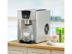 HOMCOM Eiswürfelbereiter Kunststoff Kupfer Silber 389L x 252B x 363H cm