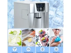 HOMCOM Eiswürfelbereiter Kunststoff Kupfer Silber 389L x 252B x 363H cm