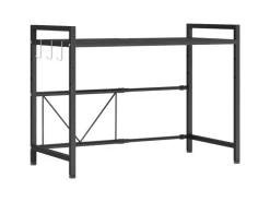 HOMCOM Erweiterbares Mikrowellenregal Mikrowellenständer mit 3 Haken Küchenregal