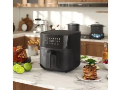 HOMCOM Heißluftfritteuse Stahl Kunststoff 41L x 32,5B x 32H cm Schwarz
