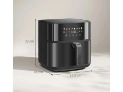 HOMCOM Heißluftfritteuse Stahl Kunststoff 41L x 32,5B x 32H cm Schwarz