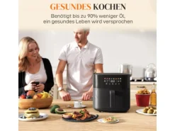 HOMCOM Heißluftfritteuse Stahl Kunststoff 41L x 32,5B x 32H cm Schwarz