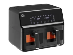 HOMCOM Heißluftfritteuse Stahl Kunststoff Schwarz 38,5L x 38B x 30,5H cm