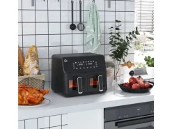 HOMCOM Heißluftfritteuse Stahl Kunststoff Schwarz 38,5L x 38B x 30,5H cm